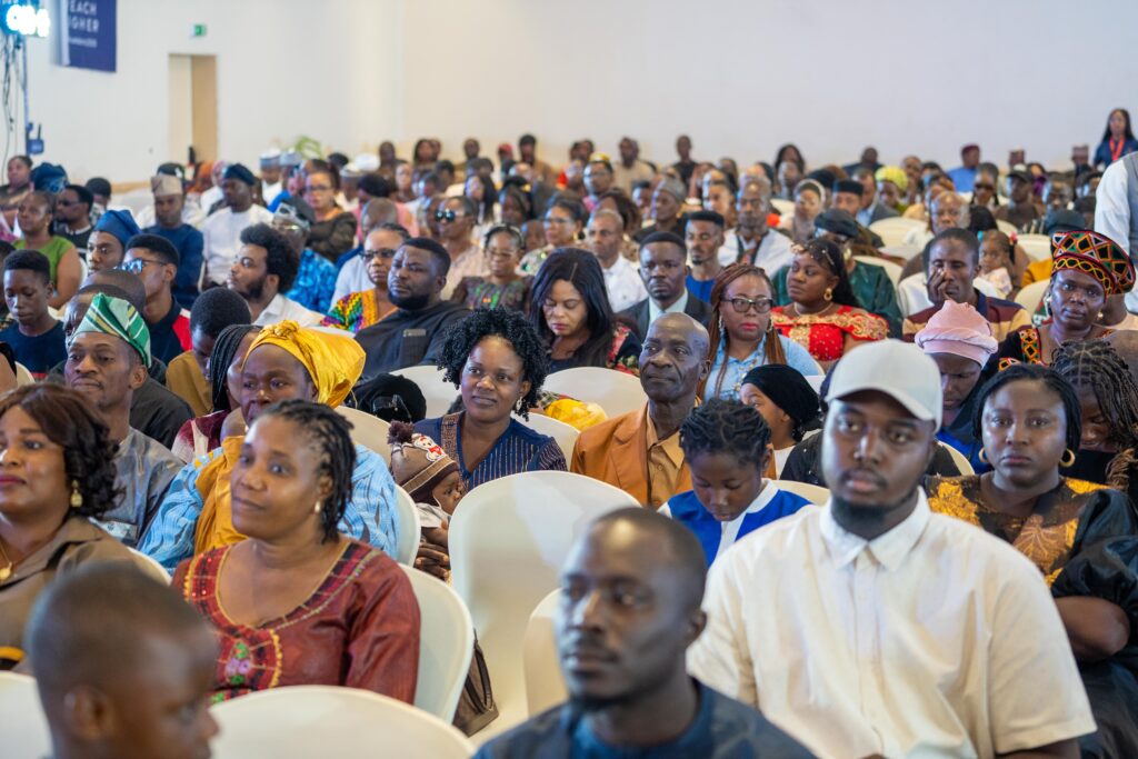 Guests at the third Miva Matriculation ceremony at the Ladi Kwali Conference Centre in Abuja during the welcome address by Prof. Tayo Arulogun.