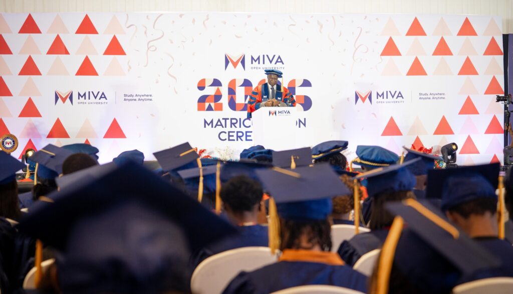 His Excellency Babatunde Raji Fashola, SAN, CON, former governor of Lagos state and Minister of Power, Works and Housing, during his keynote speech at the third Miva Open University Matriculation Ceremony in Abuja.