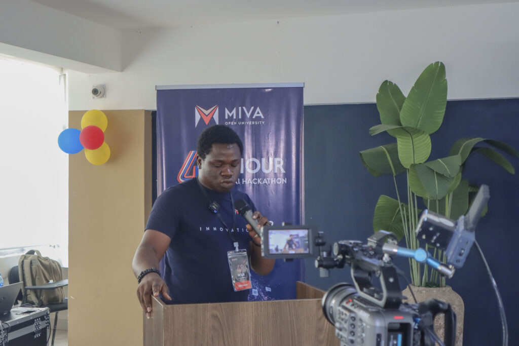 Orji Kamdilichukwu Miracle representing Team Epsilon during the demo session.