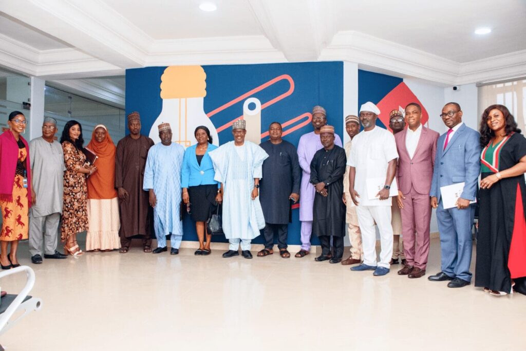 Representatives of NUC and top functionaries of Miva Open University at the Miva Open University Abuja Campus in 2023.