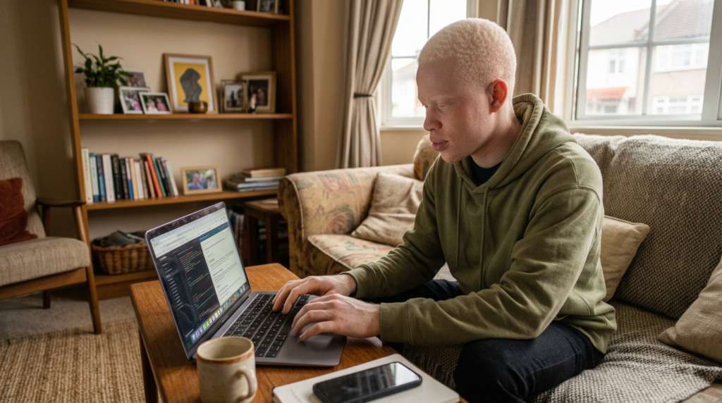 A student working on a system