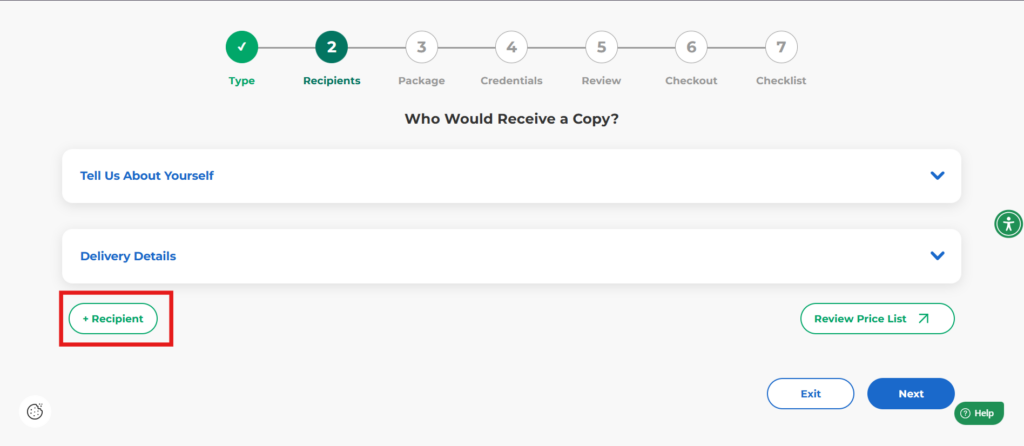 Add the institution receiving your evaluation