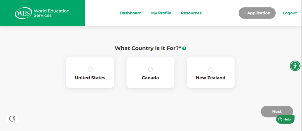 Select your destination country