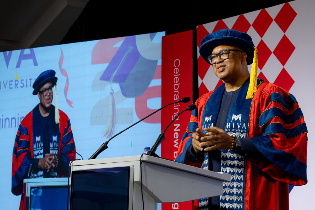 Dr Chikwe Ihekweazu, Executive Director of the Health Emergencies Programme at the World Health Organisation (WHO), delivering his keynote address.